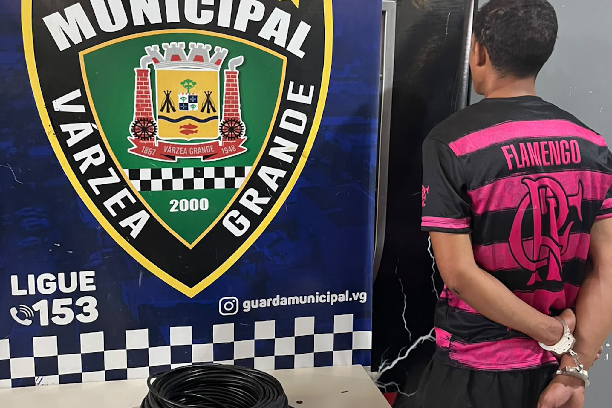 Guarda Municipal flagra jovem com fios furtados de estabelecimento em Várzea Grande